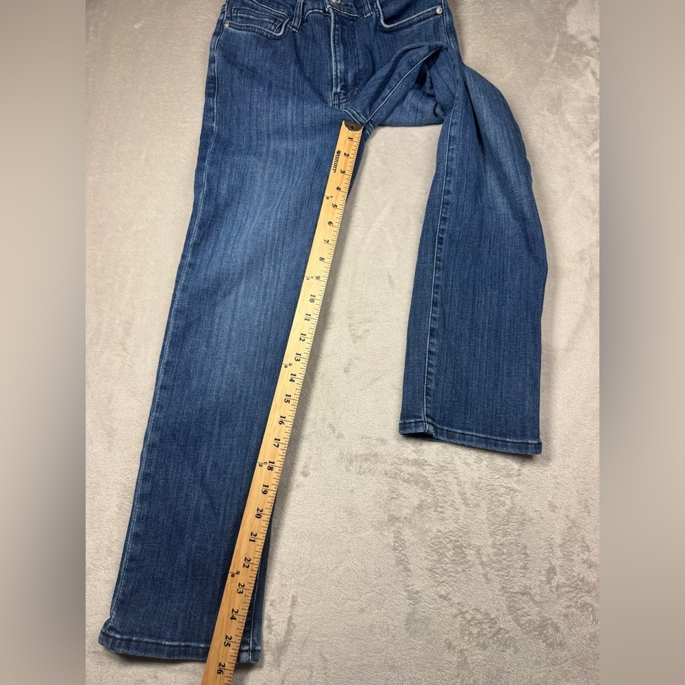 Frame Le High Straight Cropped Thunderstorm Zip Fly Denim Blue Jeans Size 27 - Picture 10 of 16